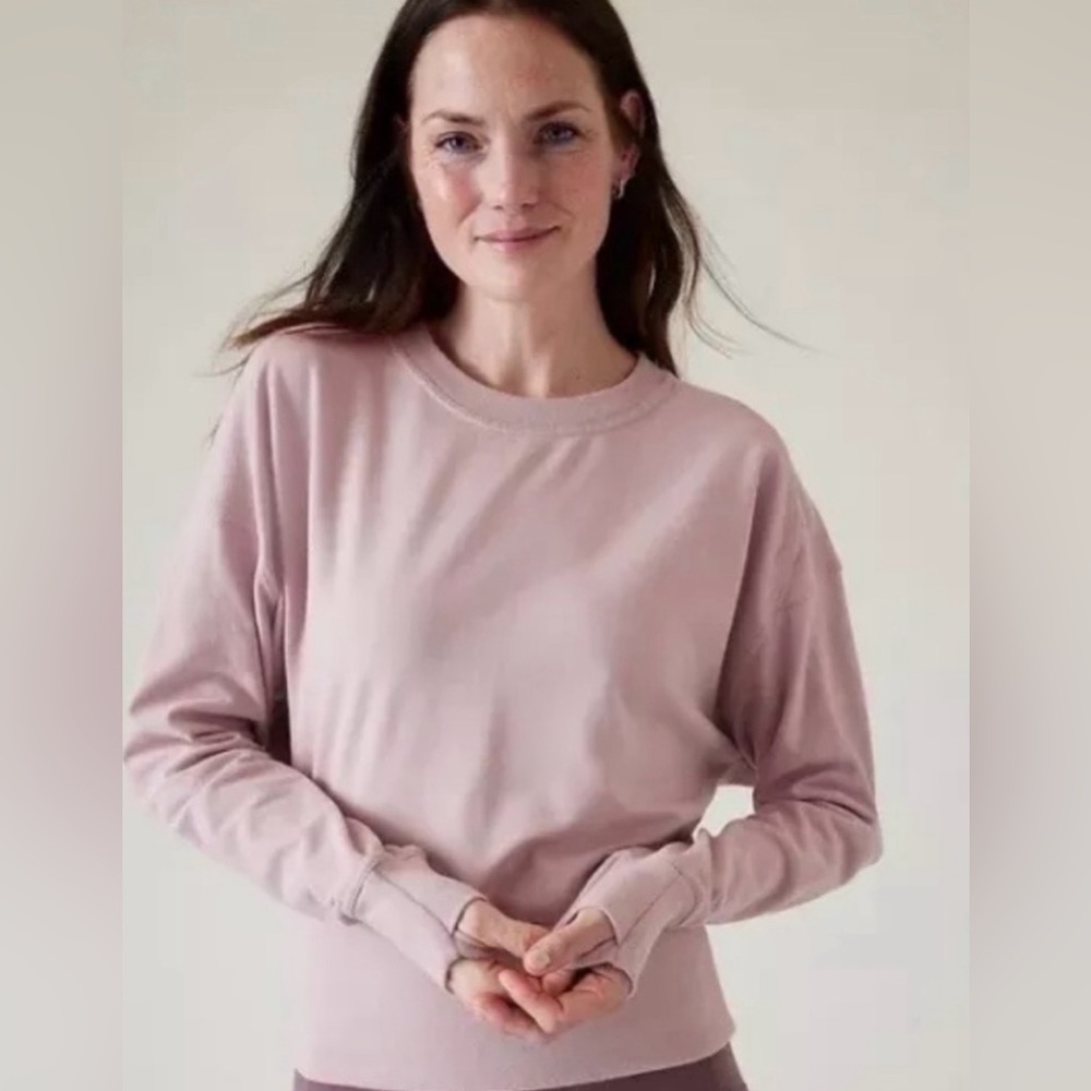 Athleta Retroterry Cropped Crewneck Sweatshirt
